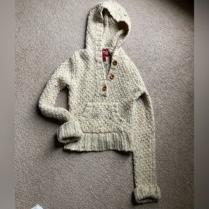 Abercrombie & Fitch Cream Knit Hooded Sweater